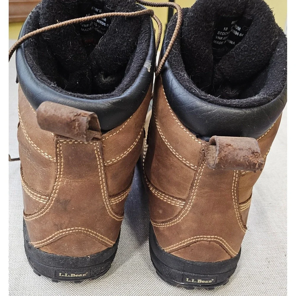 LL Bean Storm Chaser Boots Mens 10 Brown Waterproof Leather Duck Winter 0WR96 04